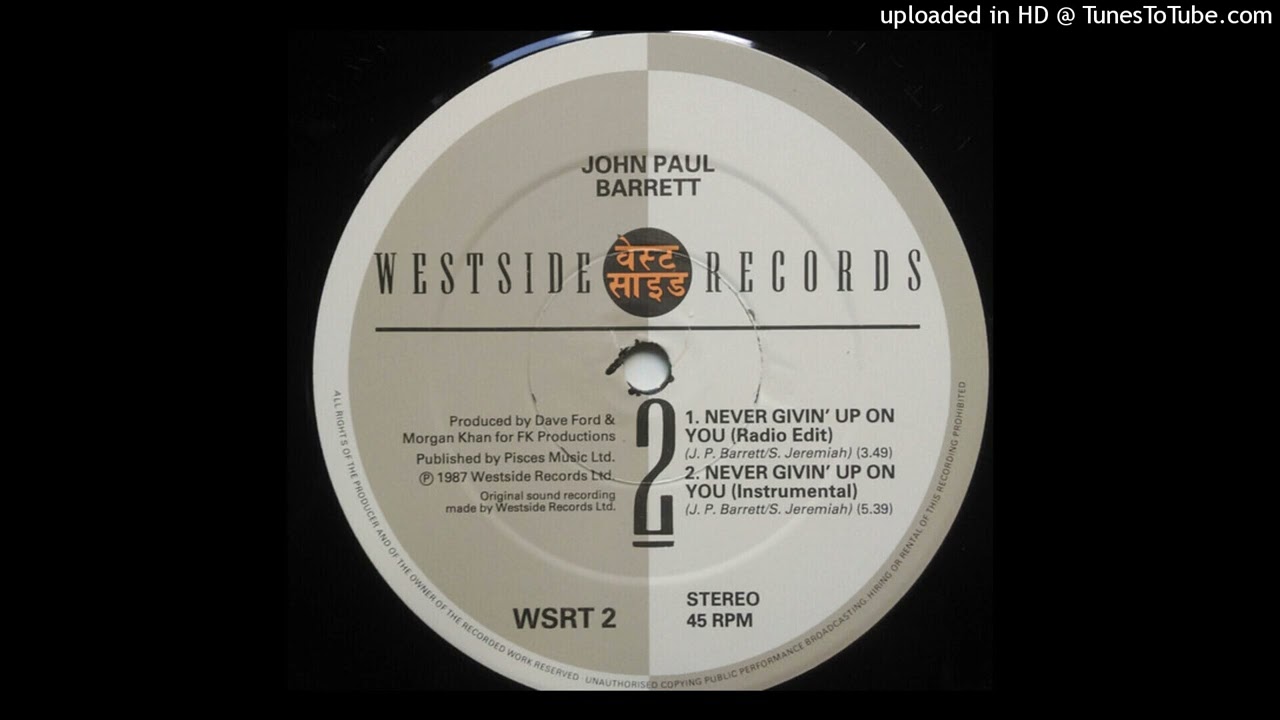 John Paul Barrett - Never Givin' Up On You (12" Instrumental) (1987)