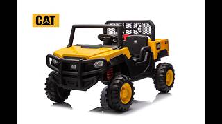 Kids Having Fun in the CAT 24V Ride On UTV – Garden Adventure, Shovel Play & Outdoor Riding