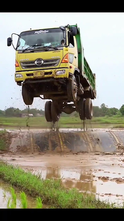 Truk oleng Truk pasir Dump truck muat pasir jumping nyebur sawah #trukoleng #trukpasir #dumptruck