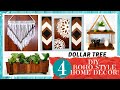 DIY BOHO Style Home Decor | 4 DOLLAR TREE Bohemian Projects | SCRAP WOOD Challenge Collab 2020