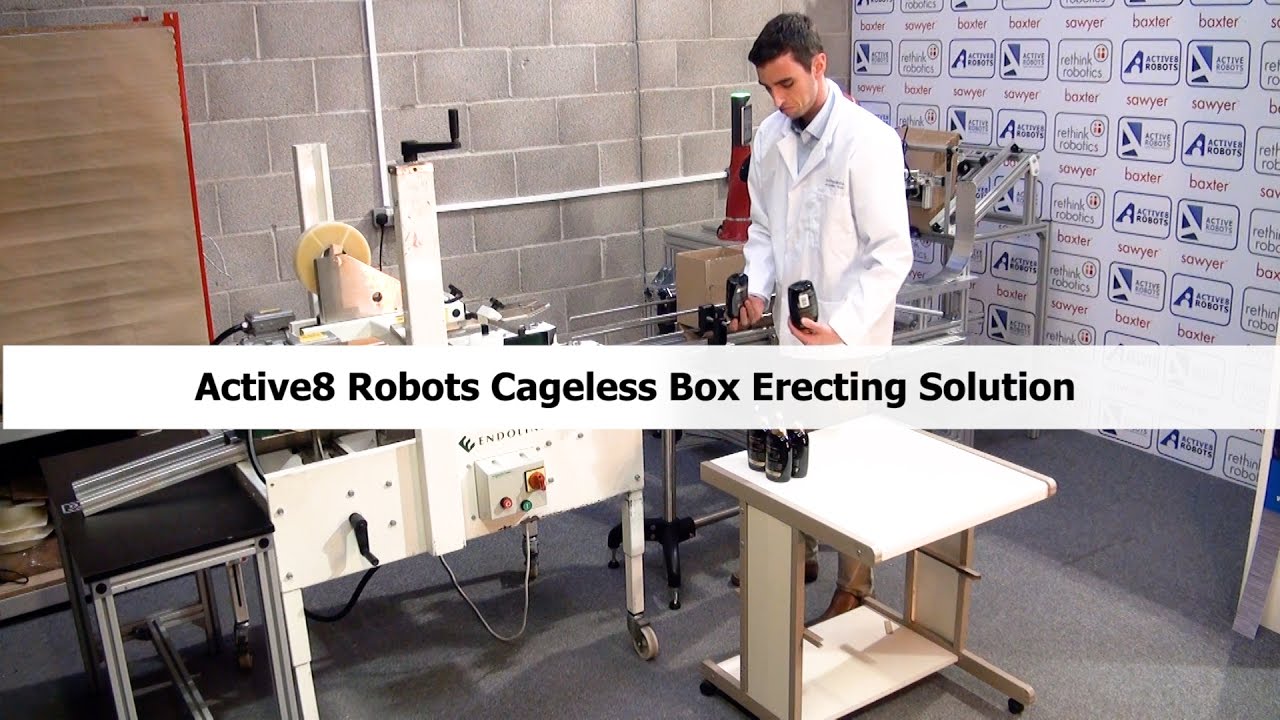 Active8 Robots Sawyer Cageless Box Erecting Solution