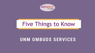 Five Things to Know About UNM Ombuds Services