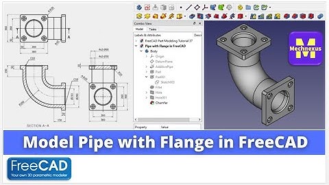 Model Pipe with Flange in FreeCAD | FreeCAD | FreeCAD Part Design | FreeCAD Pipe | Mechnexus|