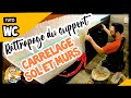 Rattrapage du support et pose du carrelage Sol et Murs dans WC suspendu !