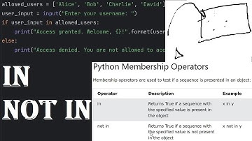Membership operators in python | IN and NOT IN operators in Python Hindi Urdu