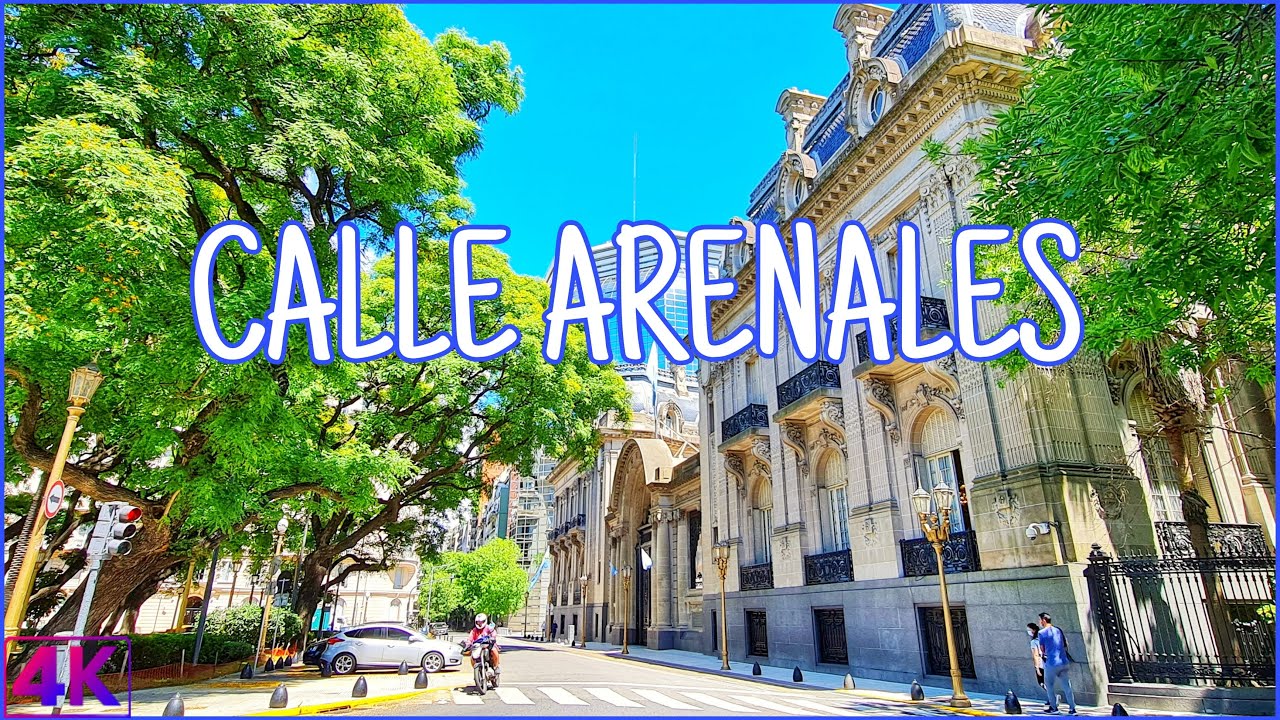 【4K】Buenos Aires Walk - CALLE ARENALES, ARGENTINA | Walking Tour Retiro, Recoleta.