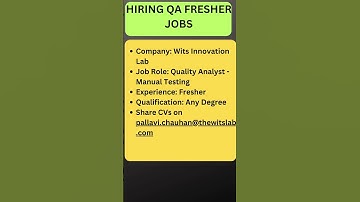 Testing Jobs | QA Fresher Jobs #rdautomationlearning
