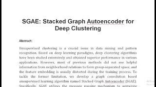 SGAE Stacked Graph Autoencoder for Deep Clustering
