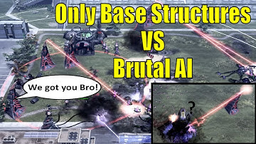 Beat Brutal AI ONLY WITH BUILDINGS?! (C&C 3 Kane