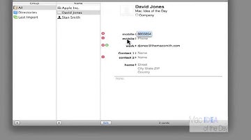 Mac Address Book OS version 10.6 Part 3-Editing a contact