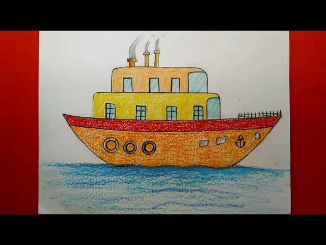 Coloring Pages | Passenger Ship Coloring Page for Kids
