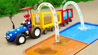 Diy tractor mini Bulldozer to making Mud Tank Suction Machine | diy Planting mini Farm | HP Mini