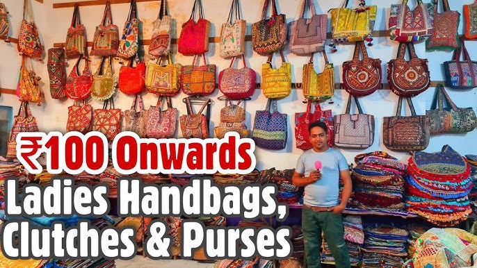 Bag Factory Tour: Jaipuri Bags/Purses Manufacturer, Embroidery Purse  Wholesale Market