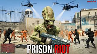 GTA 5 - Alien Prison Riot Rampage   Ten Star Escape