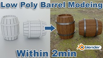 Blender Tutorial- Low Poly Barrel Modeling within 2 min (Gaming Props)