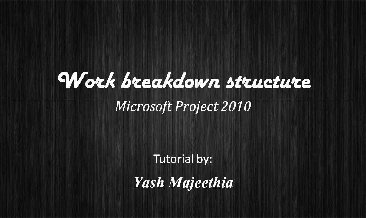 Work Breakdown Structure In Microsoft Project YouTube