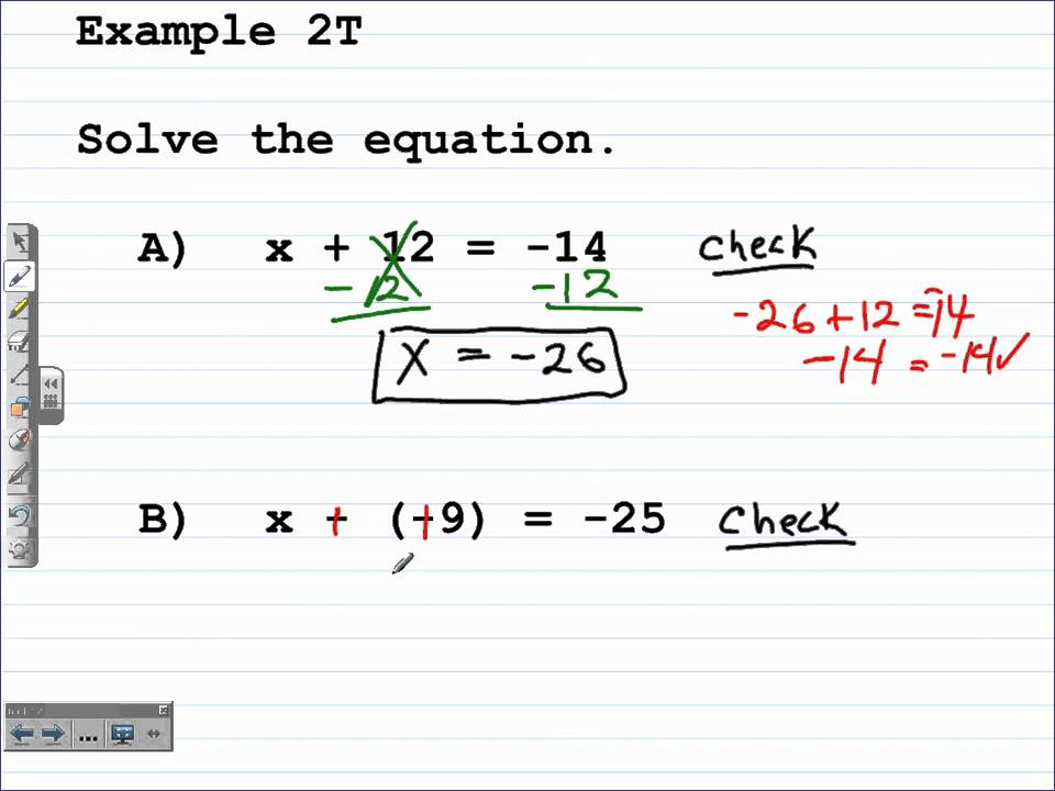 algebra 1 assignment solve each equation