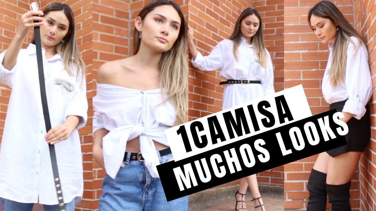 camiseta basica blanca manga larga mujer