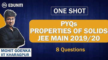 Properties of Solids JEE Main 2019-2020 Questions Solutions | One Shot | Mohit Goenka (IITKGP)
