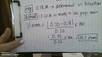 Titrations - Analysis: Percent Error Calculation