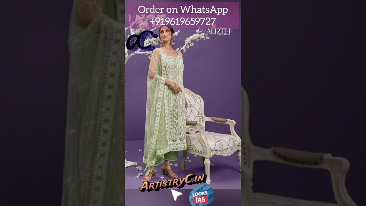 Lucknowi Butterfly Net Palazzo Suits 