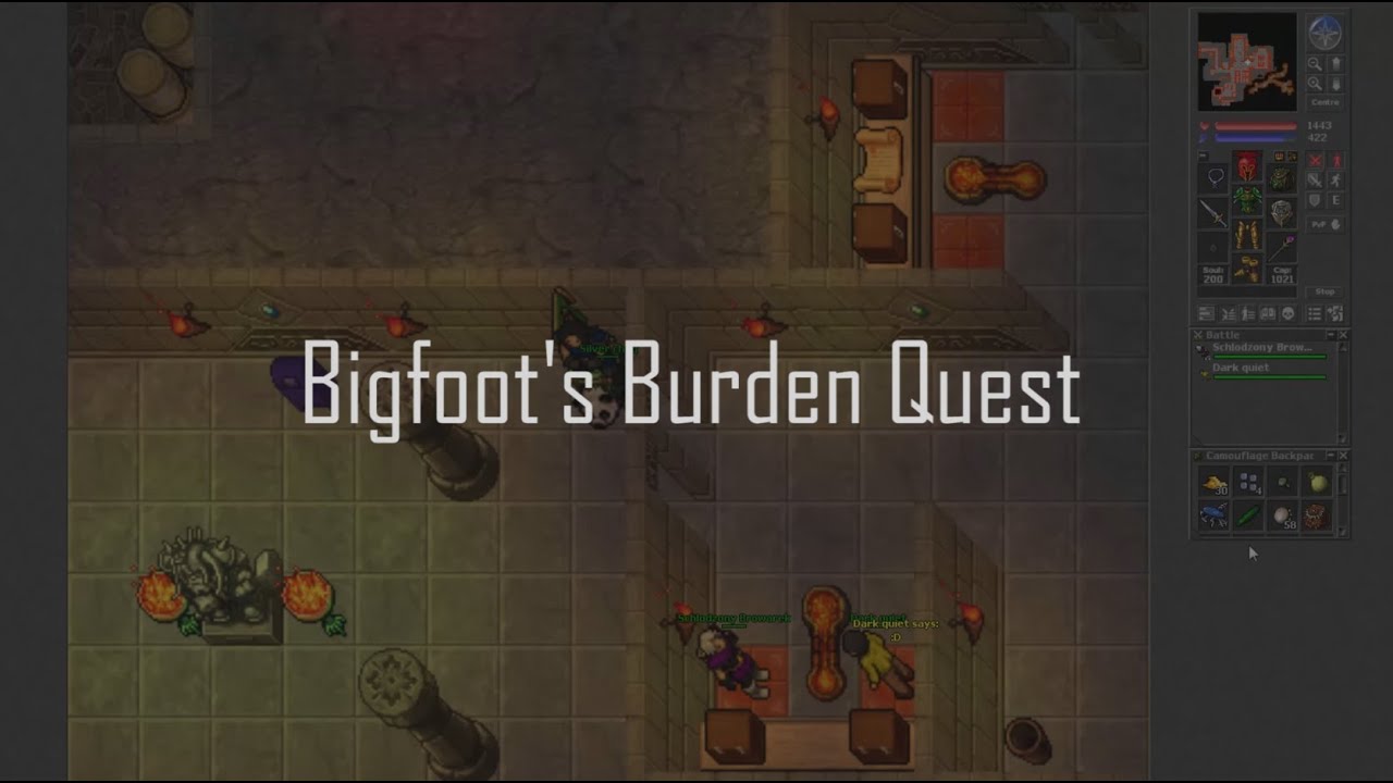 Tibia: Guía Bigfoot's Burden Quest en Español - YouTube
