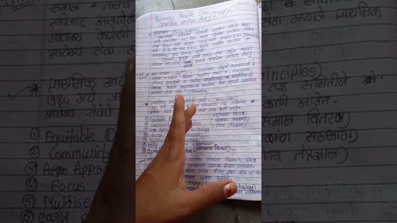 primmary health care(प्राथमिक आरोग्य सेवा) sub-chn. Anm 1st year imp question आता मराठी मधे 😊🙏