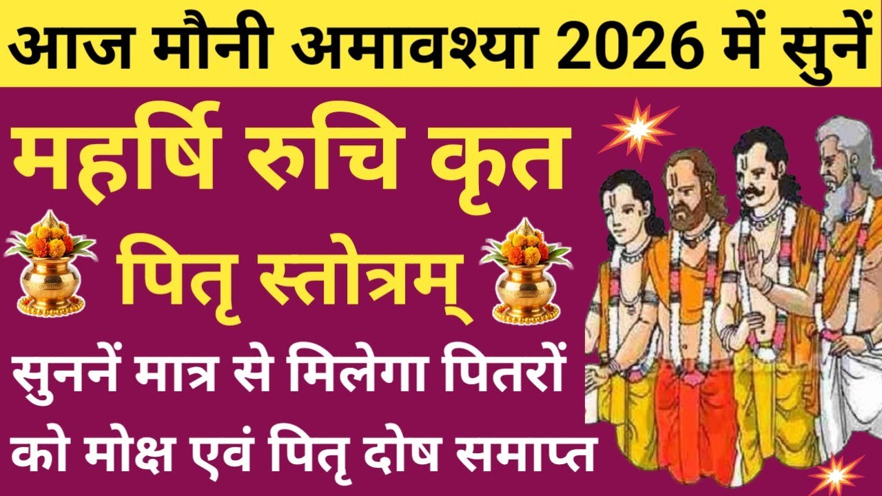 मौनी अमावस्या 2026🔥पितृ स्तोत्रम्🌹Mauni Amavasya 2026🪔Pitru Stotram🔥पितृ दोष से मुक्ति हेतु सुनें 🌹