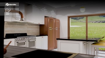 Designing a Modern Traditional Kitchen in Blender 3D | Modeling Process (Part 2)