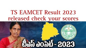 TS EAMCET Result 2023 | TS EAMCET Rank card download | TS EAMCET Results released check rank card