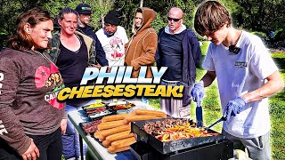 Cooking Philly Cheesesteaks For The Homeless Community!