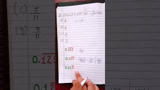 convert bar into fraction #Pure repeating decimal into fraction #shorts #ytshorts # bar tricks