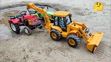 Diy tractor stuck in a mud with mini jcb science project|@KeepVilla @CSTOY #tractor #jcb#wash