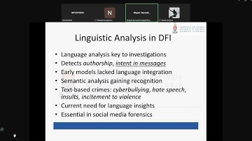 1.1: Digital Forensic Investigation and Linguistic Analysis of Cyber-crimes: A Systematic Review