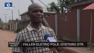 Eye Witness Report On Fallen Electric Pole in Oyetoro Street, Meiran