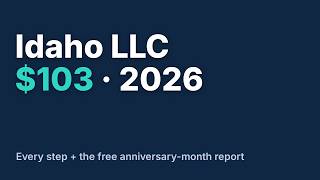 Idaho LLC 2026 - How to Start an LLC in Idaho ($103 Fee)