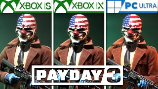 PAYDAY 3 | Xbox Series S vs Series X vs PC Ultra | Graphics Comparison (Side by Side) 4K