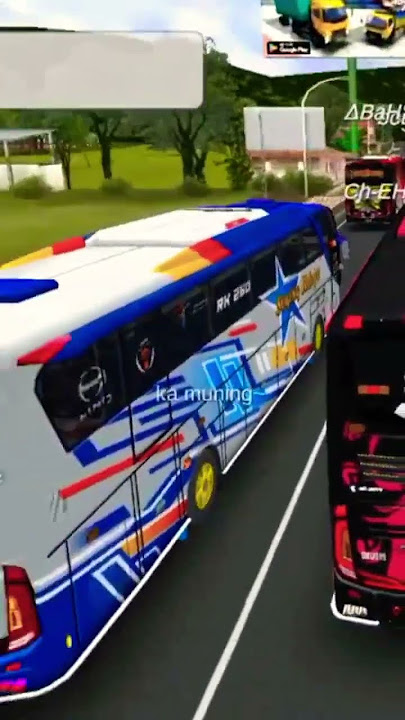 terlintas bus shd Sugeng rahayu ngeblong bahu jalan