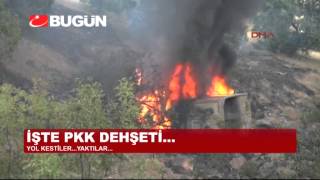 Tunceli̇de Pkklilar Yol Kesi̇p Araç Yakti