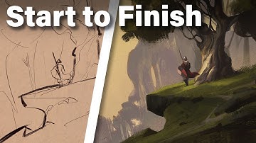 How to Paint an Epic Landscape ( Concept Art Tutorial )