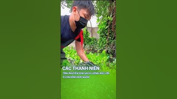 Các thanh niên tình nguyện dọn sạch lượng rác lớn ở con kênh đen ngòm