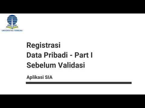 Panduan Aplikasi SIA - Registrasi Data Pribadi (Part 1/3)