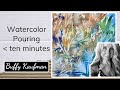 Watercolor Pouring in under ten minutes with Stencil Lifting Technique
