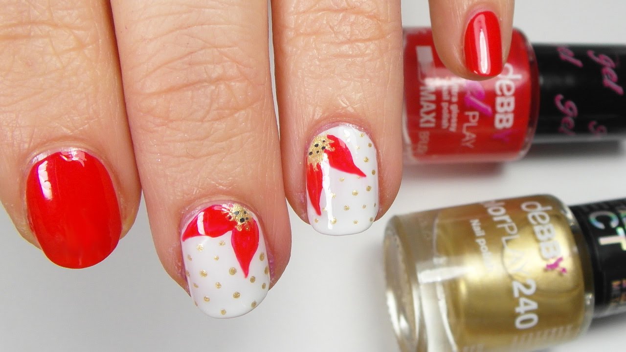 Immagini Natalizie Nail Art.Nail Art Natale Per Le Feste Tutorial By Roslion90 Youtube