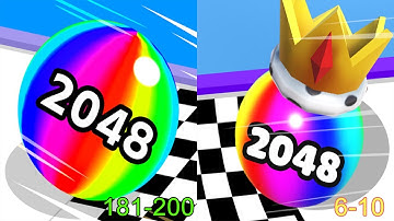 Ball Run 2048 VS Ball Merge 2048 Android iOS Gameplay (Level 181-200 VS Level 6-10)