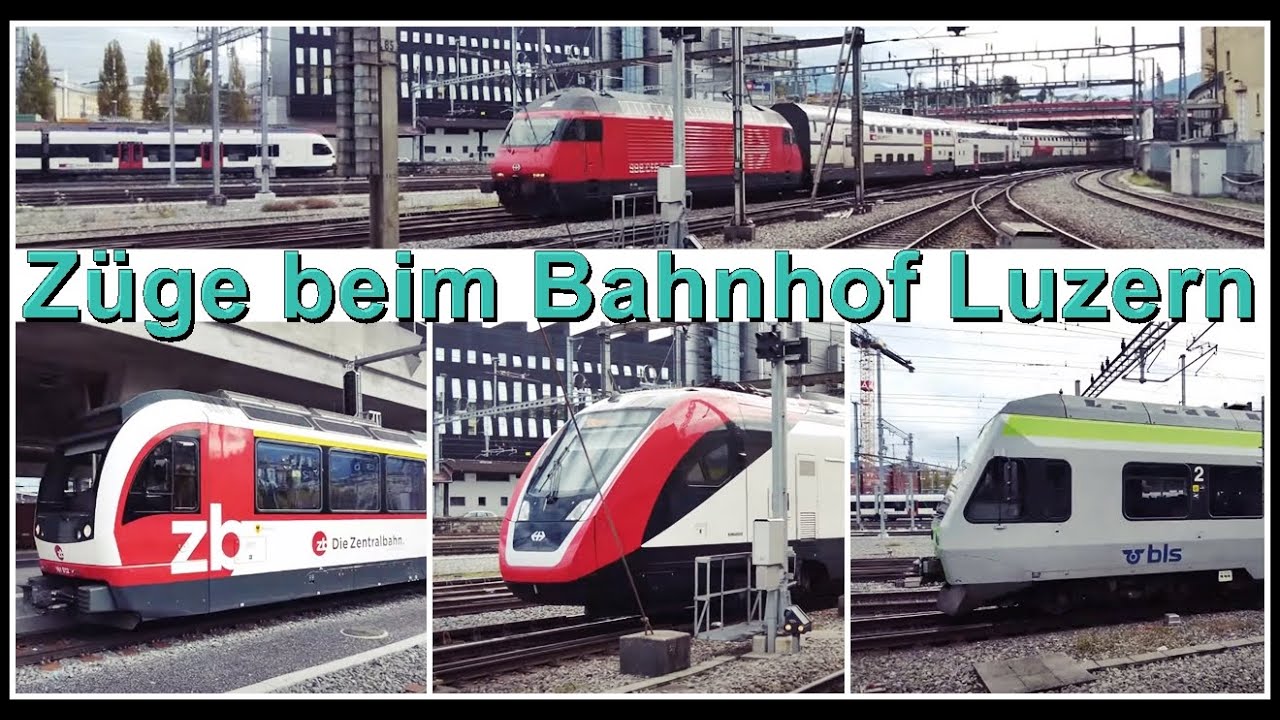 Viele Zugsichtungen beim Bahnhof Luzern, Kanton Luzern, Schweiz 2022