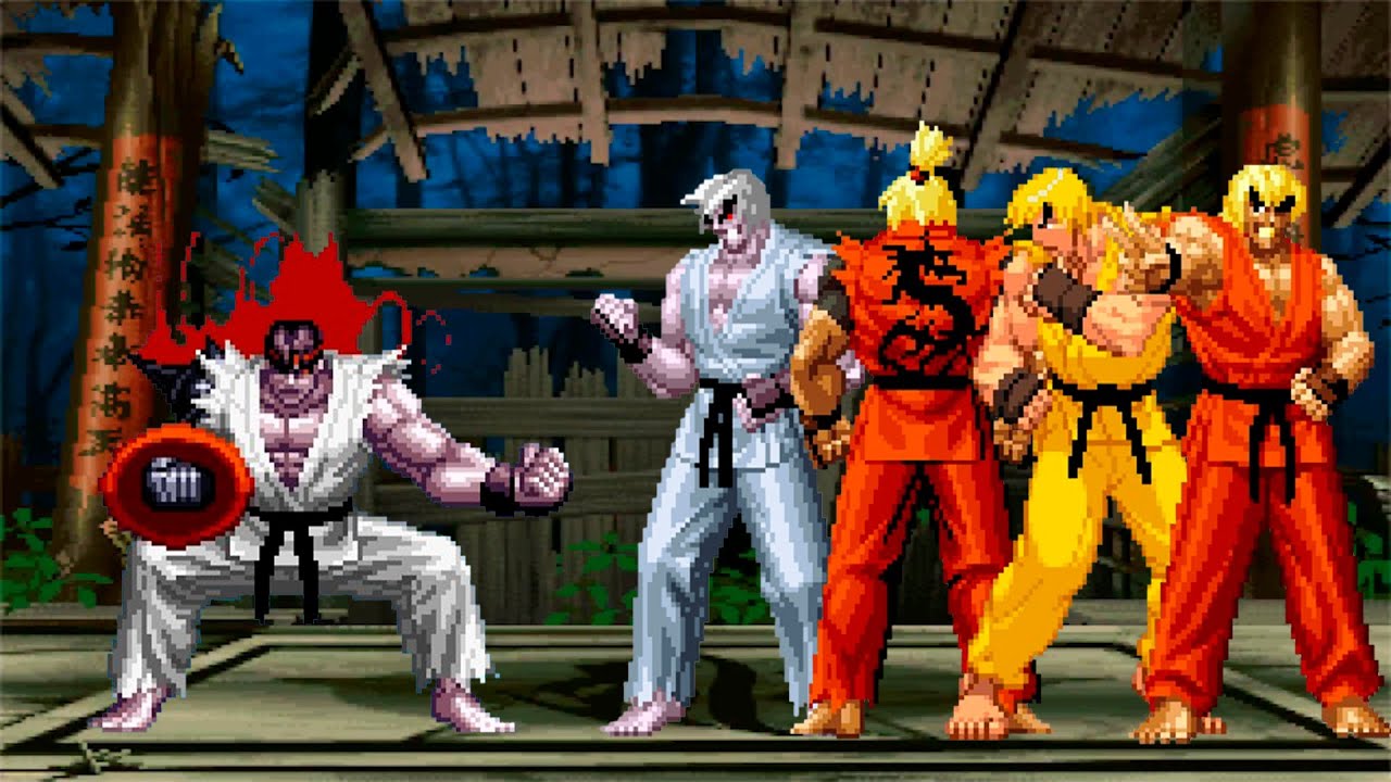 [KOF Mugen] Cyber Ryu vs Ken Team - YouTube