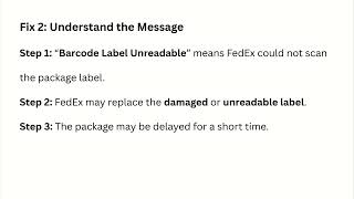 How to Fix FedEx Shipment Exception Barcode Label Unreadable and Replaced - Meaning & Delay