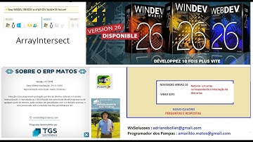 DICAS 3272 WINDEV WEBDEV MOBILE ArrayIntersect Interseção de dois array INDICE 34