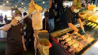 MALAYSIAN STREET FOOD - Grilled GIANT Squid @ Restoran Mak Kimbong